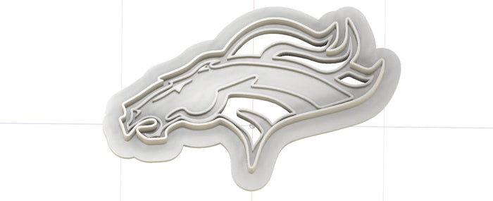 3D Printed NFL Denver Broncos Logo Cookie Cutter