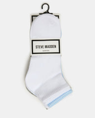 6 PACK PEYTON RIBBED QUARTER SOCKS WHITE MULTI