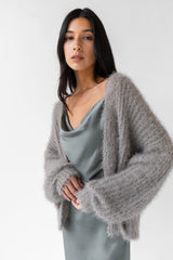 FUZZY OPEN FRONT CARDIGAN