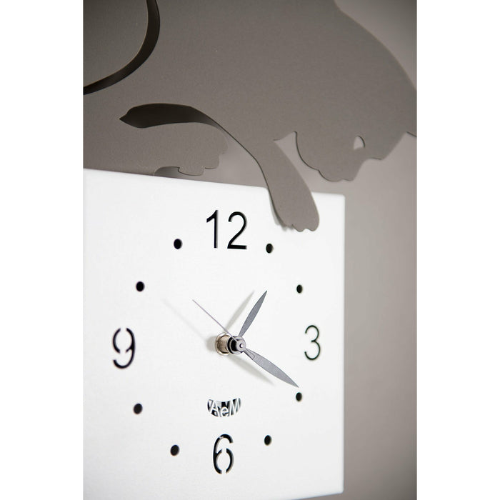 Arti e Mestieri Hunter Cat Pendulum Wall Clock - Made in Italy - Time for a Clock