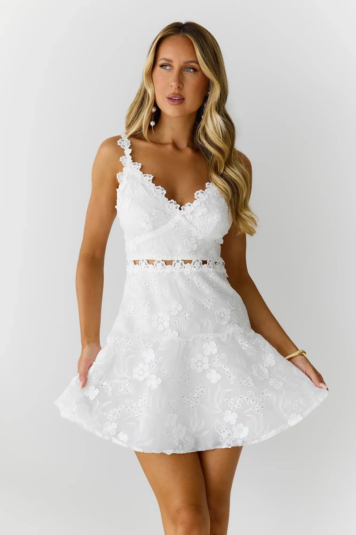 Pinky Promises Mini Dress White