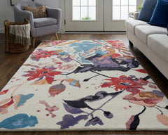 lifestyle The Rug Corner Feizy Dafney Transitional Floral & Botanical - Red/Blue/Purple