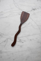 Four Leaf Wood Shop - Flat Line - Squiggly Scraper Spatula - Walnut Wood