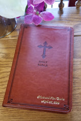 KJV Thinline Bible, Brown with Cross