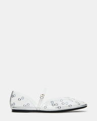 LUNETH Clear Mary Jane Ballet Eyelet Detail Women's Flat | Steve Madden