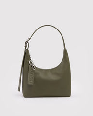 Mini Recycled Leather Shoulder Bag | Loden - BAGGU