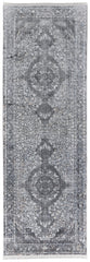 lifestyle The Rug Corner Feizy Sarrant Transitional Medallion - Gray/Silver/Ivory Sarrant Transitional Medallion - Gray/Silver/Ivory
