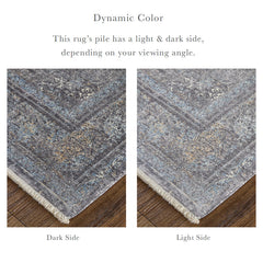 The Rug Corner Feizy Sarrant Transitional Medallion - Gray/Silver/Ivory Sarrant Transitional Medallion - Gray/Silver/Ivory