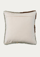 A pillow with plain cotton back.