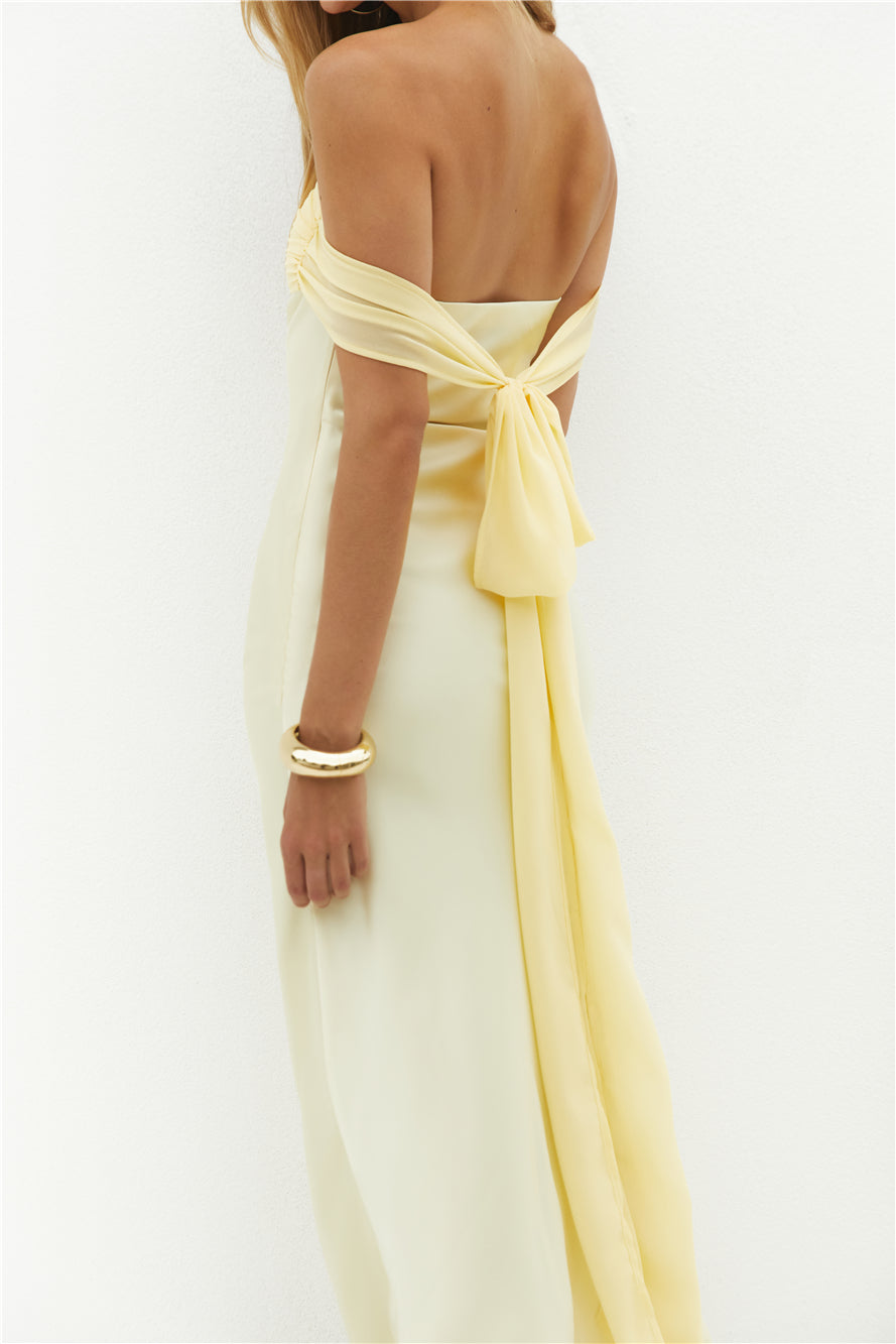 Cleo Cove Strapless Maxi Dress Butter Yellow