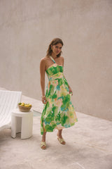 Pure Satisfaction One Shoulder Maxi Dress Green