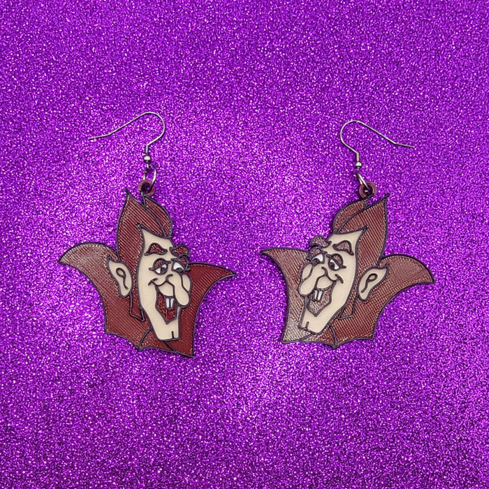 3D Printed Cereal Monster Vampire Earrings
