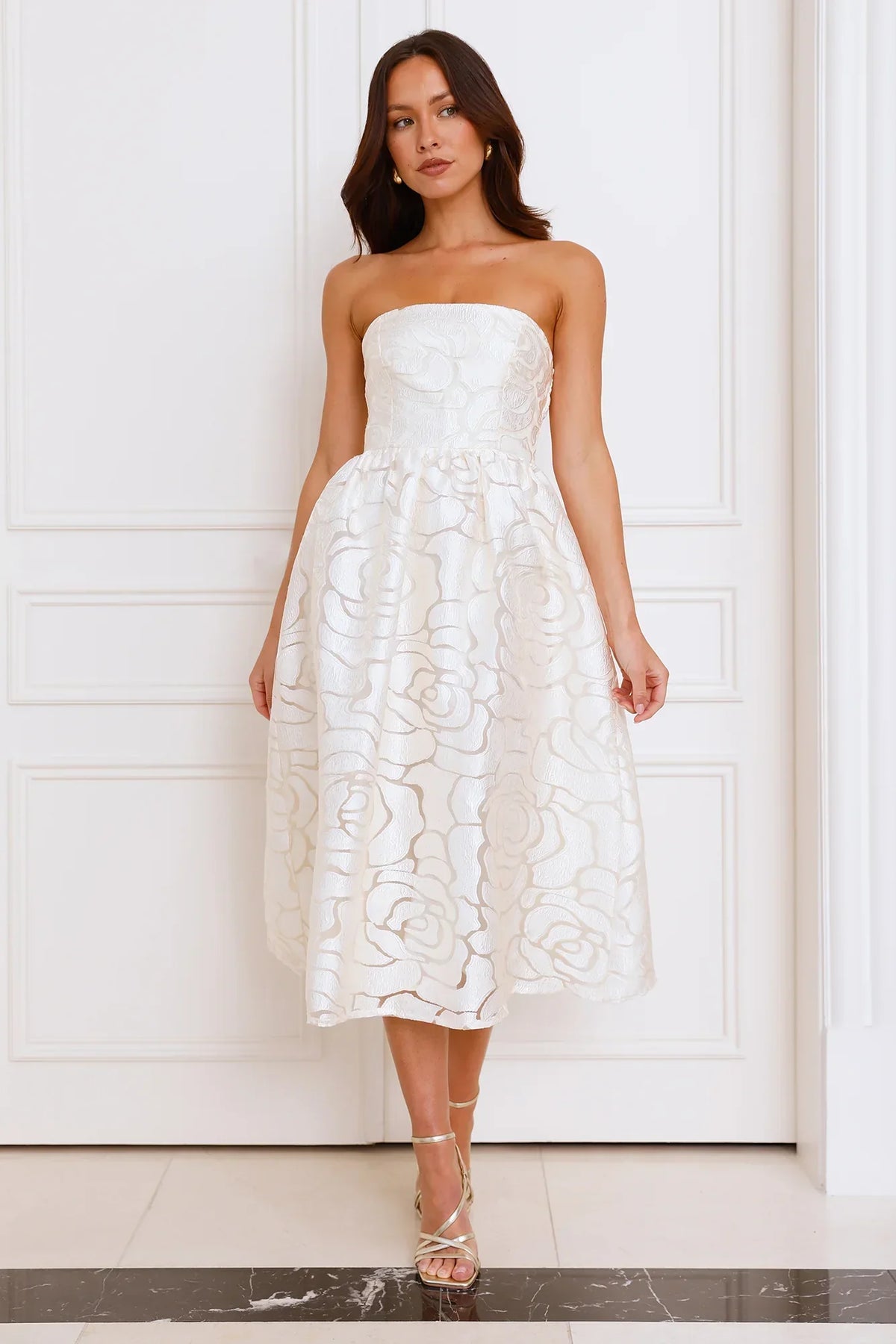Nora Strapless Midi Dress Butter