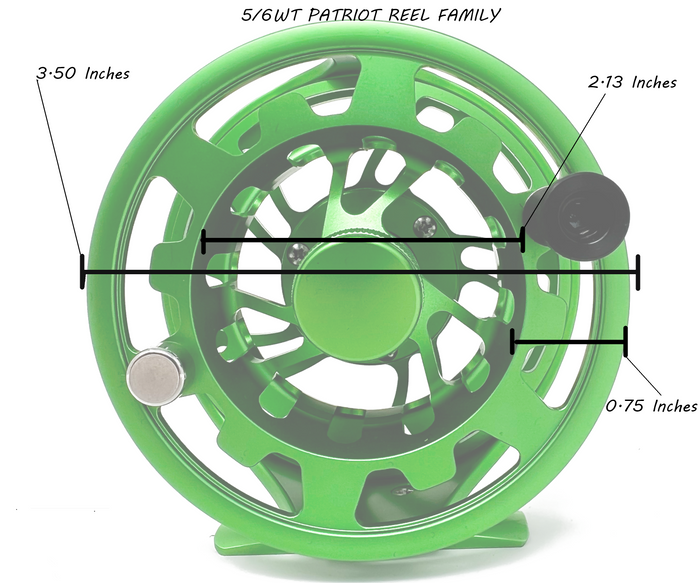 5/6wt - The Patriot Reel Flat Green w/ Line