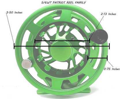 5/6wt - The Patriot Reel Flat Green w/ Line