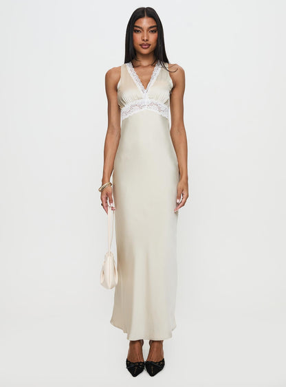 Persefonie Lace Maxi Dress Champagne