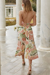Brighton Low Back Wide Leg Jumpsuit Paint Print Multi