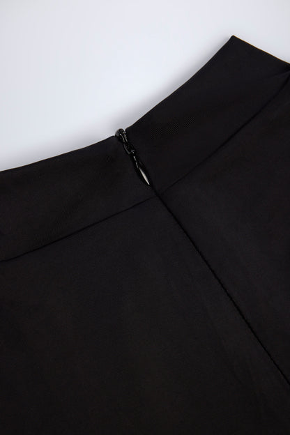 High Neck Long Sleeve Jumpsuit in Black