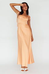 Pennelope Tied Shoulder Maxi Dress Orange