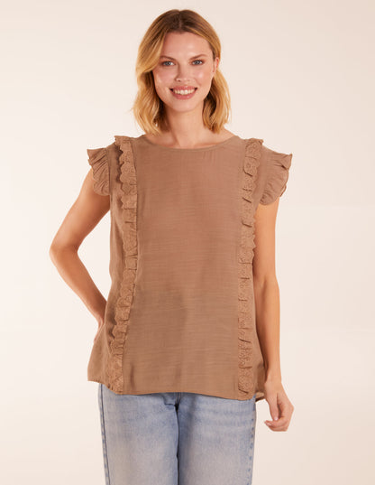 Button Back Frill Top