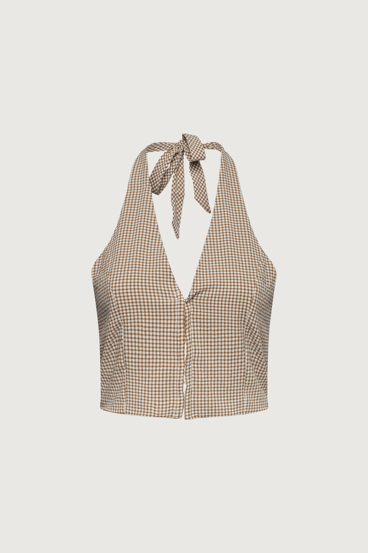 GINGHAM HALTER TOP