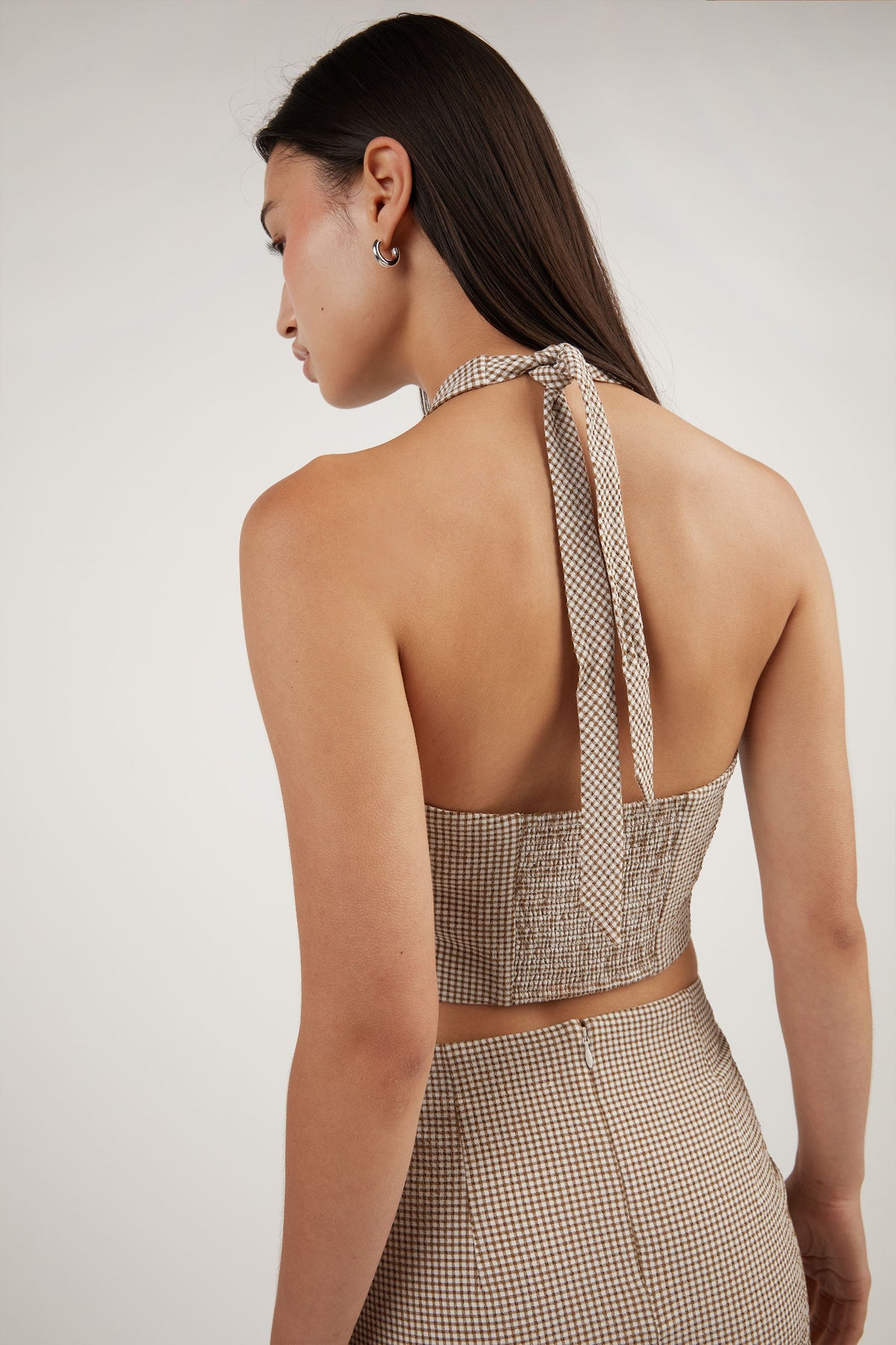 GINGHAM HALTER TOP