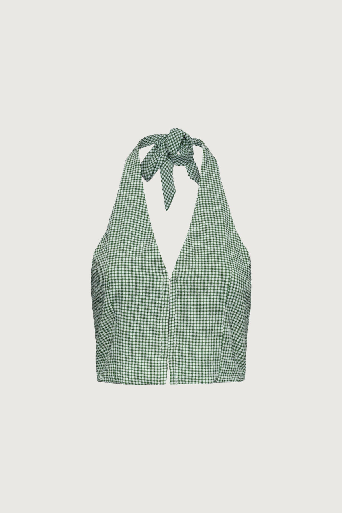 GINGHAM HALTER TOP