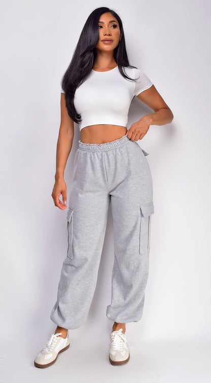 Rest Day Oversized Cargo Joggers - Gray