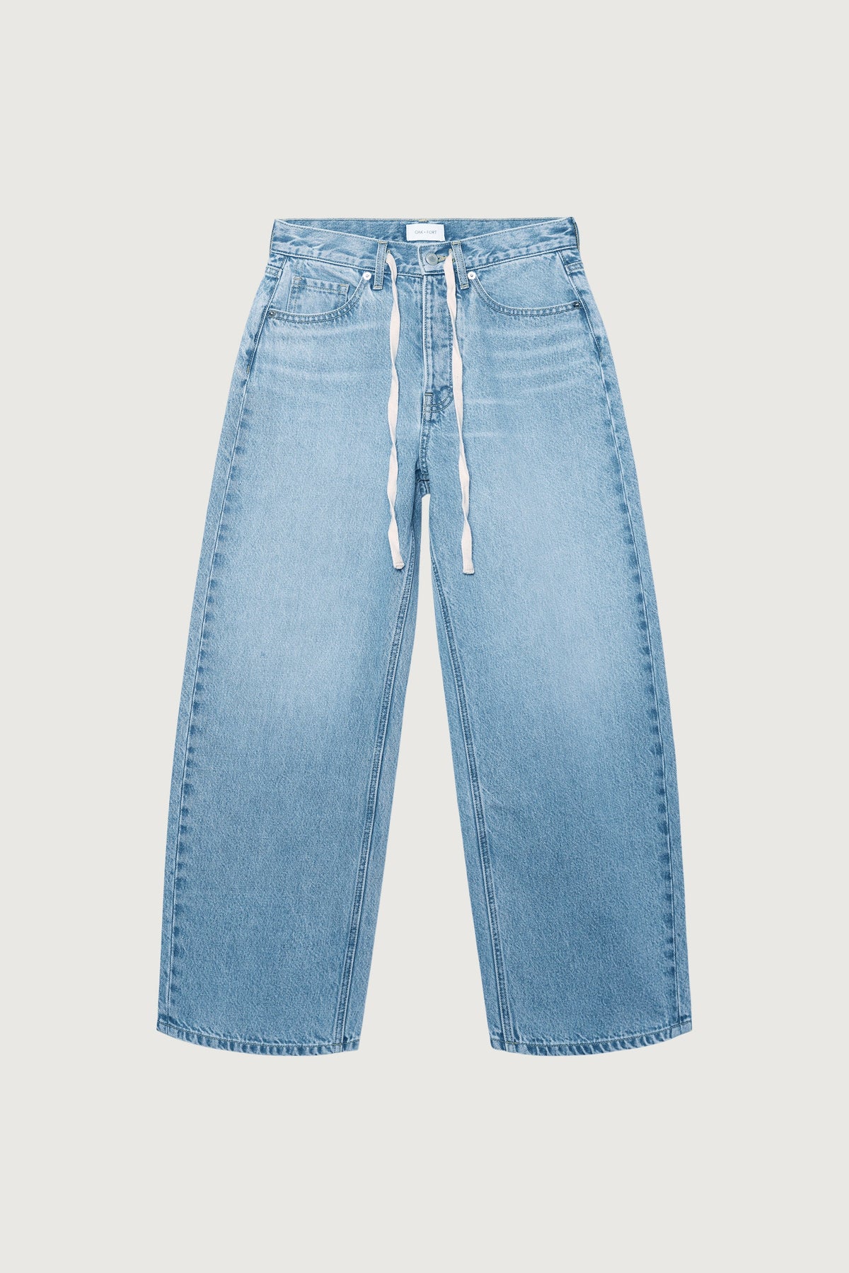 MID-RISE WIDE LEG JEAN WITH DRAWSTRING WAIST