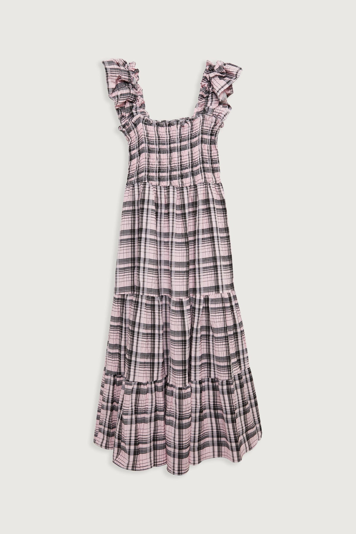 PLAID SMOCKED DRESS