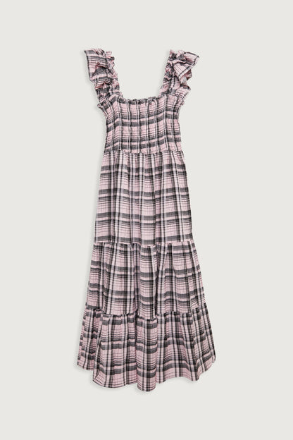 PLAID SMOCKED DRESS