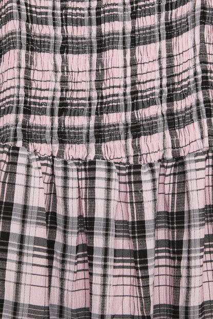PLAID SMOCKED DRESS