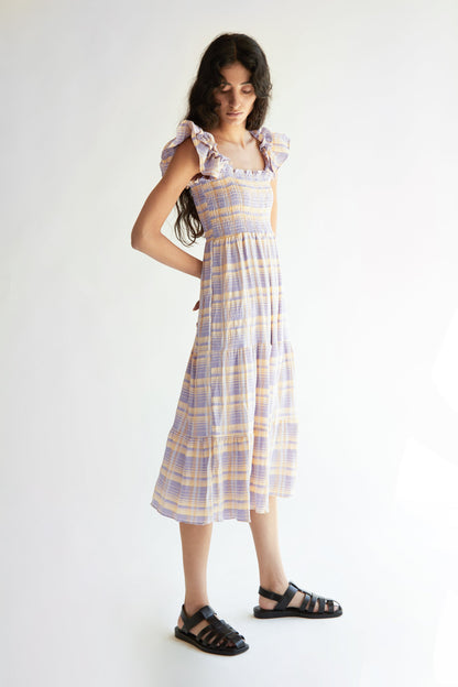 PLAID SMOCKED DRESS