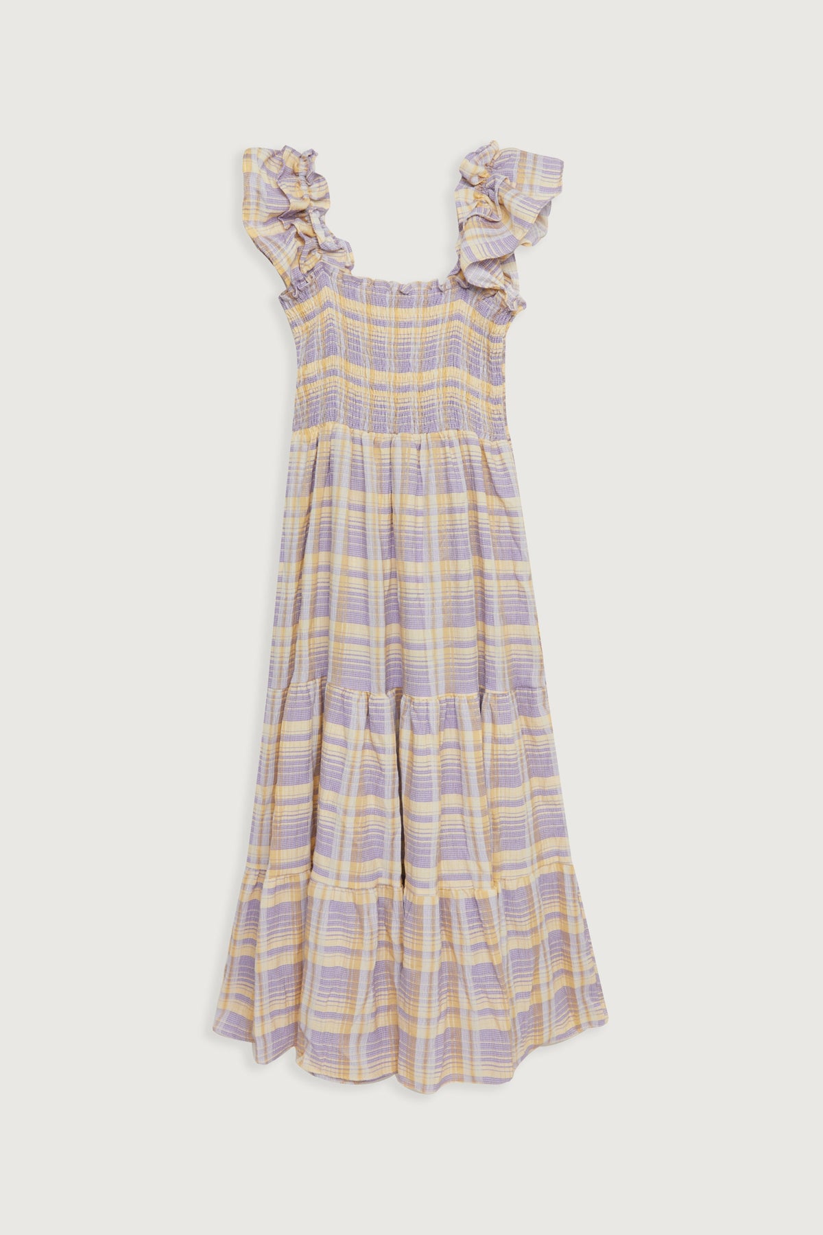 PLAID SMOCKED DRESS