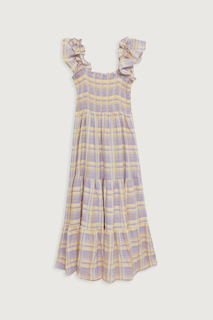 PLAID SMOCKED DRESS