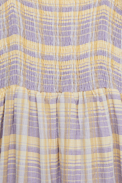 PLAID SMOCKED DRESS