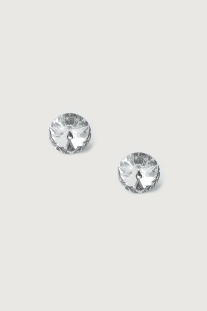 LARGE ROUND ZIRCONIA STUD EARRING