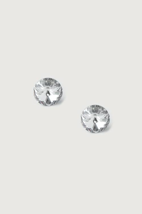 LARGE ROUND ZIRCONIA STUD EARRING