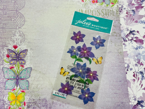 CT Scrapbooks Layout Kit Flowers Purple Iris
