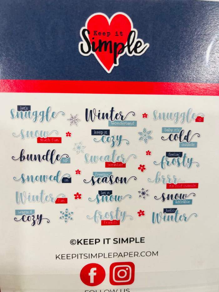 KISS Collection Paper Pack and Ephemera Die Cuts Snow Day