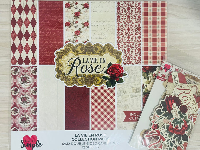 KISS Collection Paper Pack and Ephemera Die Cuts La Vie En Rose