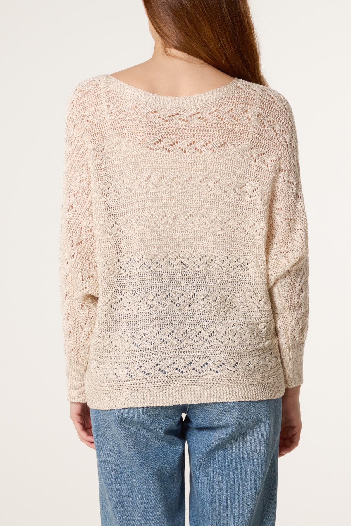 Pointelle Cable Batwing Jumper