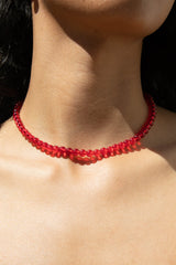 RED BEADED NECKLACE