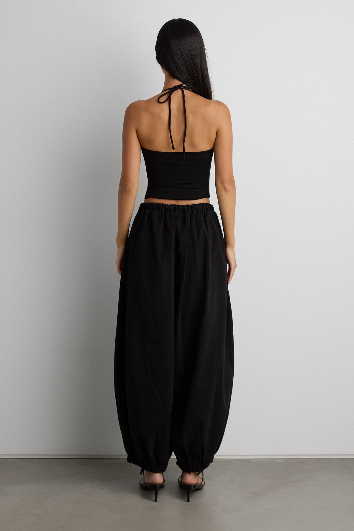 RELAXED BALLOON FIT COTTON PANTS