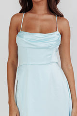 Inner Light Gathered Bust Split Maxi Dress Mint