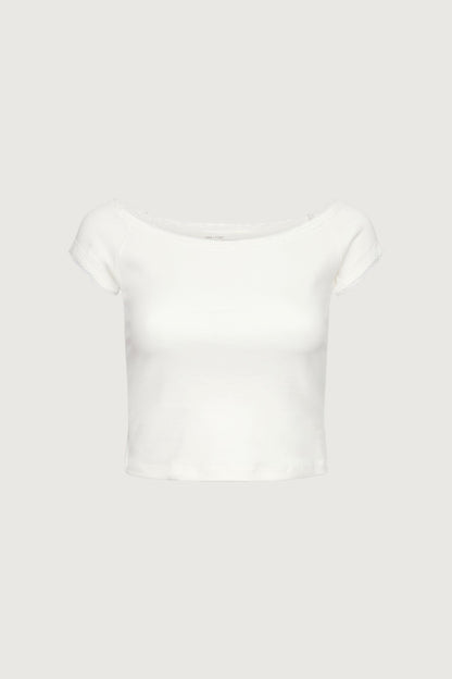 CROPPED LACE T-SHIRT