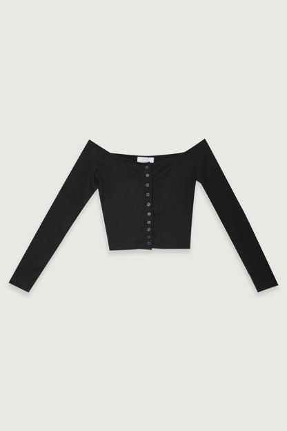 OFF SHOULDER BUTTONED FRONT TOP