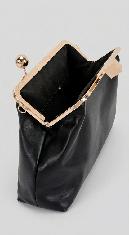 Monaco Frame Clutch Bag - Black