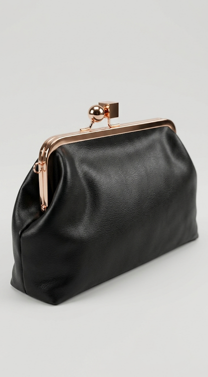 Monaco Frame Clutch Bag - Black