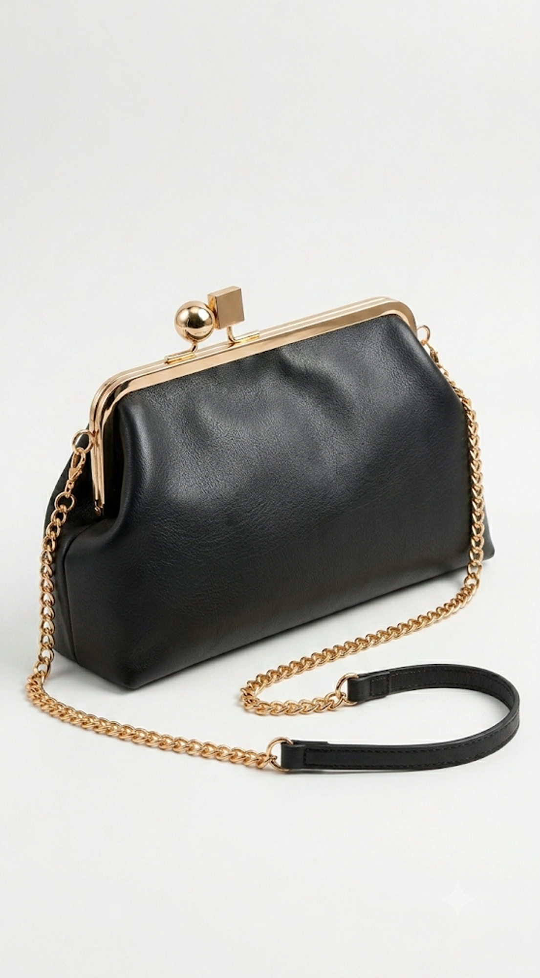 Monaco Frame Clutch Bag - Black